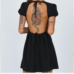 Princess Polly Black Backless Babydoll Dress size 4